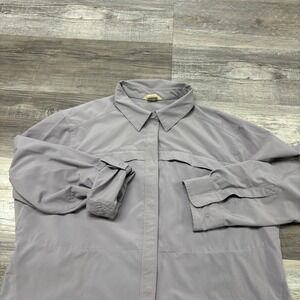 Duluth Trading Co Purple Mens L Lightweight‎ Long Sleeve Button Up Fishing Shirt